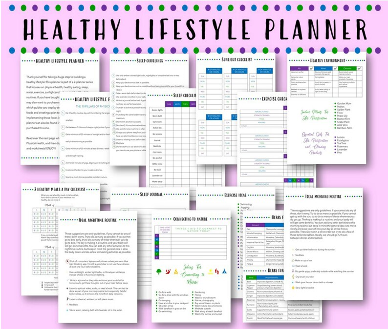 Printable Healthy Lifestyle Planner Routine Planner Health - Etsy Australia