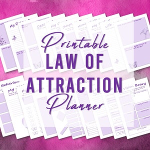 Printable Law of Attraction Planner, Manifestation Journal, LOA Printable, Goal Setting, Mindset Journal