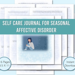 Self Care Journal, Seasonal Affective Disorder, Seasonal Depression, SAD Journal, Mental Health, Therapy Journal, Winter Depression