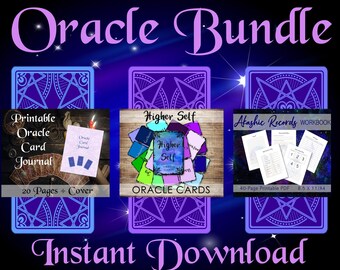 Oracle Bundle, Spiritual Bundle, Printable Oracle, Divination Tools, Intuitive Journal, Higher Self, Akashic Records, Spiritual Gift
