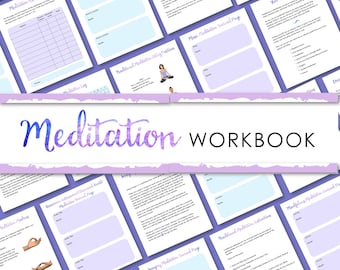 Printable Meditation Journal, Mindfulness Workbook, Meditation For Beginners, How To Meditate, Mental Health