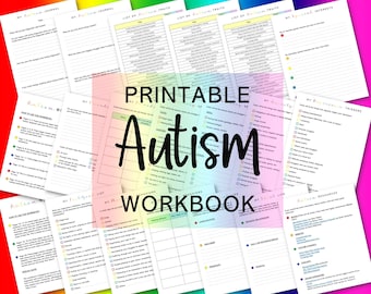 Autism Workbook, Autism Worksheets, Autism Journal,  Autism Planner, Autism Checklist, Autistic Adult Gift, Autism Gifts, Autism PDF