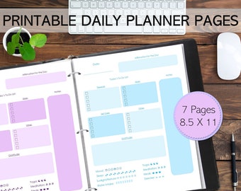 Printable Daily Planner Pages, Wellness Tracker, Wellness Printable, Daily Planner Inserts, Health Tracker, Health and Wellness