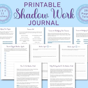 以下が含まれることがあります： 28ページの印刷可能なシャドウワークジャーナル。このジャーナルは、トリガー、トラウマ、一般的なシャドウの特性を特定するのに役立ちます。シャドウの自己を処理するのに役立つエクササイズとプロンプトが含まれています。