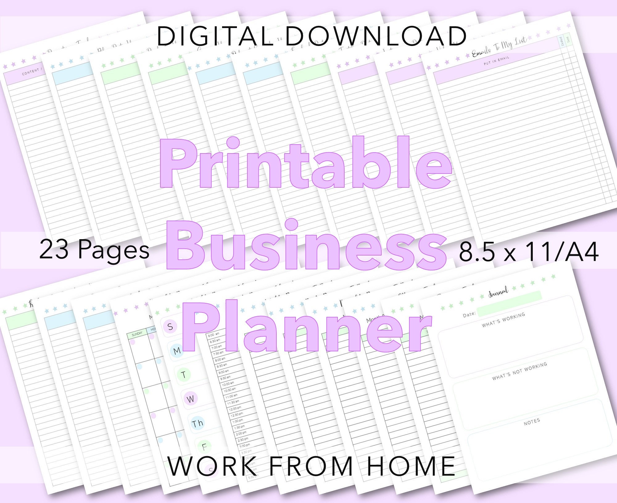 Printable Business Planner Entrepreneur Planner Work From | Etsy