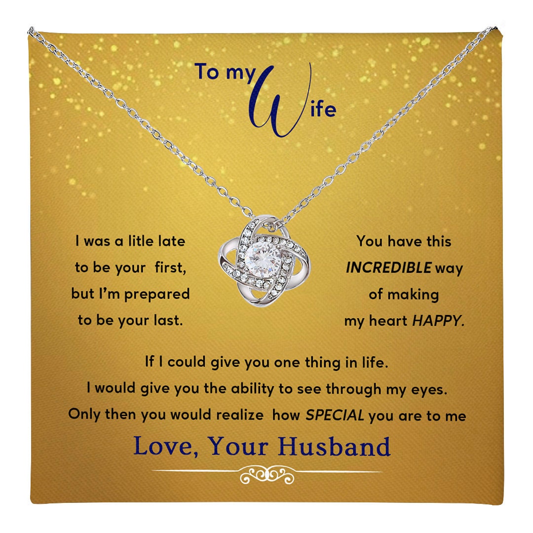 To My Wife Love Knot Necklace Anniversary Gift for Wife Etsy