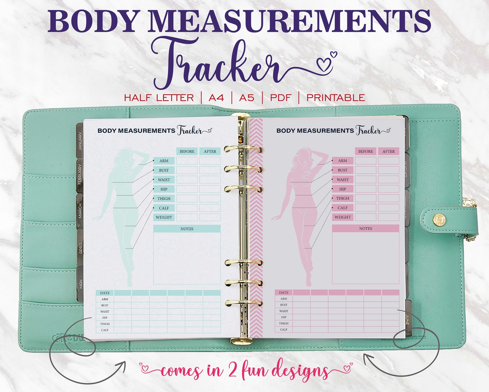 Body Progress Tracker Printable Body Measurements Tracker - Etsy Canada