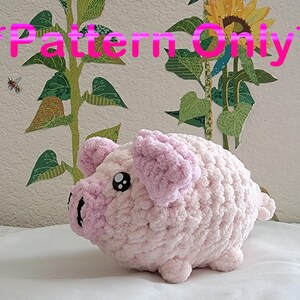SOLO PATRÓN Chubby Buddy Pig/cerdo de crochet/ patrón de peluche de cerdito/ patrón de crochet fácil y rápido imagen 2