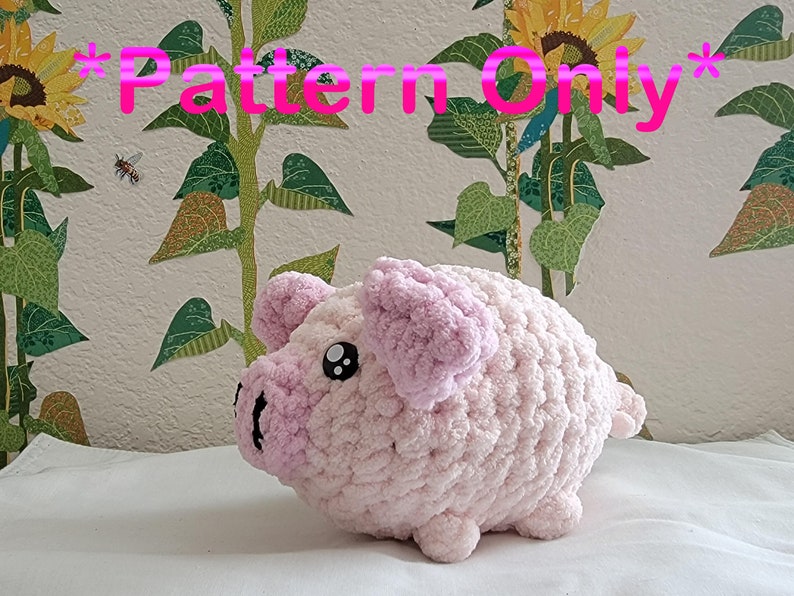 SOLO PATRÓN Chubby Buddy Pig/cerdo de crochet/ patrón de peluche de cerdito/ patrón de crochet fácil y rápido imagen 2