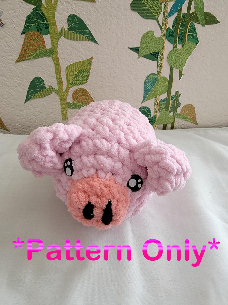 SOLO PATRÓN Chubby Buddy Pig/cerdo de crochet/ patrón de peluche de cerdito/ patrón de crochet fácil y rápido imagen 3