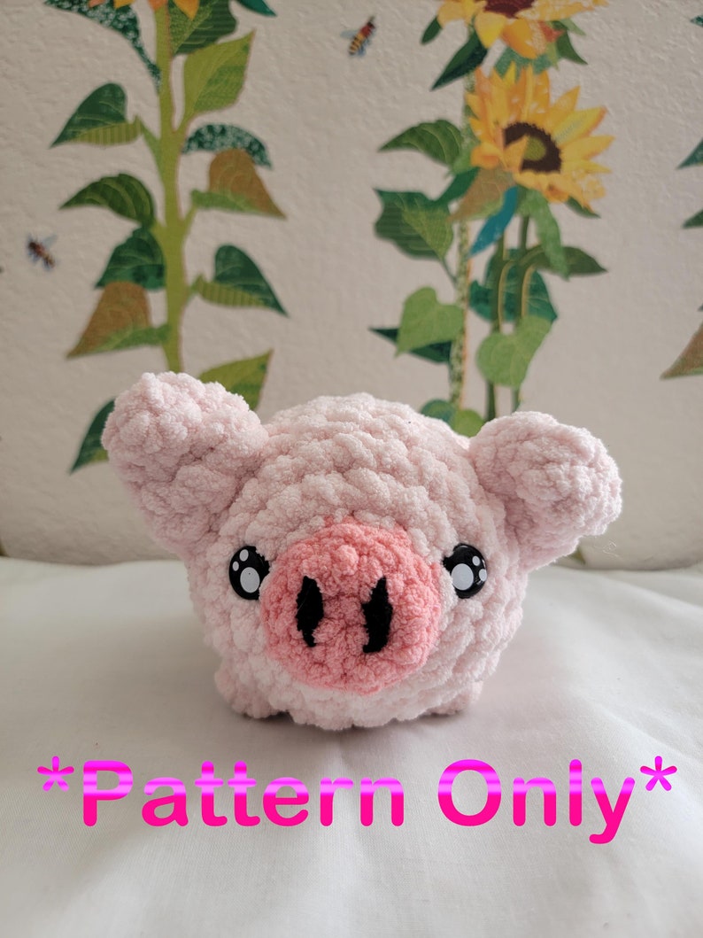 SOLO PATRÓN Chubby Buddy Pig/cerdo de crochet/ patrón de peluche de cerdito/ patrón de crochet fácil y rápido imagen 5