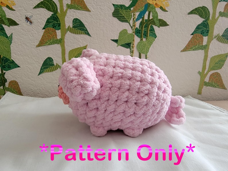 SOLO PATRÓN Chubby Buddy Pig/cerdo de crochet/ patrón de peluche de cerdito/ patrón de crochet fácil y rápido imagen 4