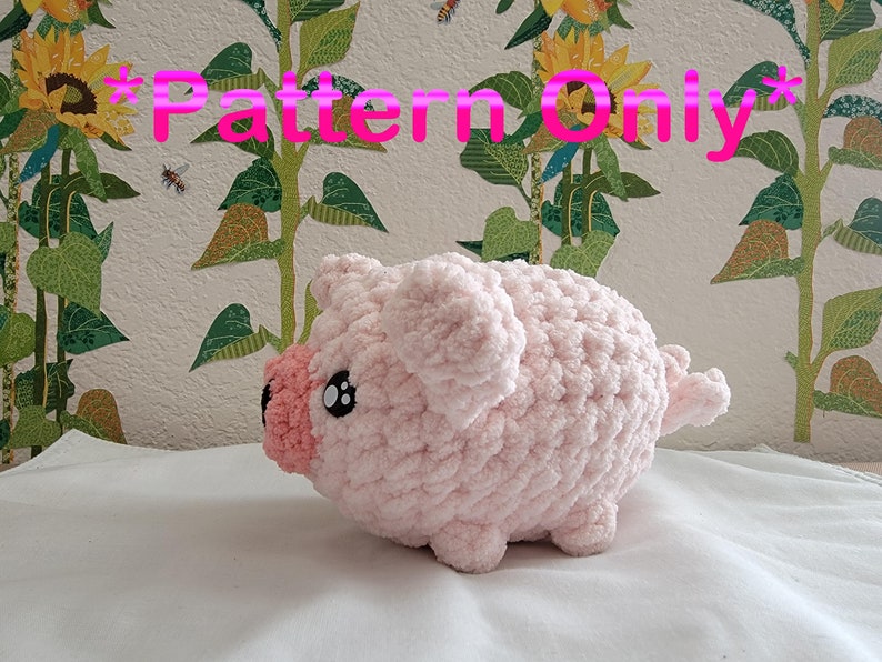 SOLO PATRÓN Chubby Buddy Pig/cerdo de crochet/ patrón de peluche de cerdito/ patrón de crochet fácil y rápido imagen 6
