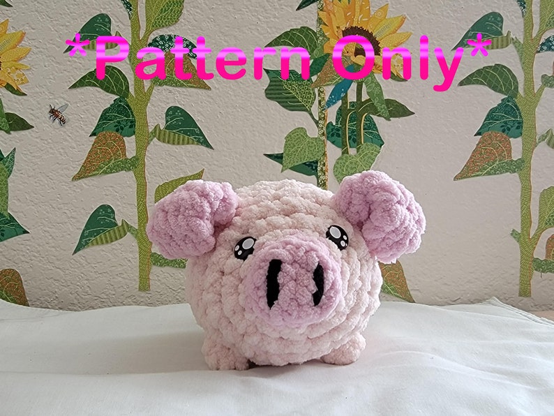 SOLO PATRÓN Chubby Buddy Pig/cerdo de crochet/ patrón de peluche de cerdito/ patrón de crochet fácil y rápido imagen 1