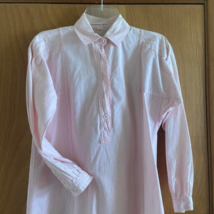 Scandinavian Pink Tunic blouse, button front opening, lovely tucked shoulder details