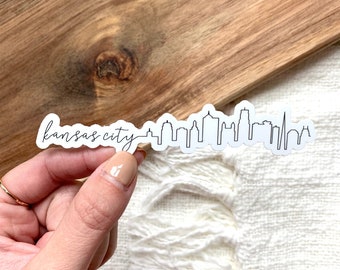 WHOLESALE 8 Pack | Kansas City Skyline | Sticker | Laptop, Water Bottle, Journal | City Skyline