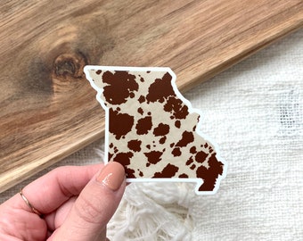 WHOLESALE 40 Pack | Missouri Cow Hide | Sticker | Laptop, Water Bottle, Journal | Cow Hide Print