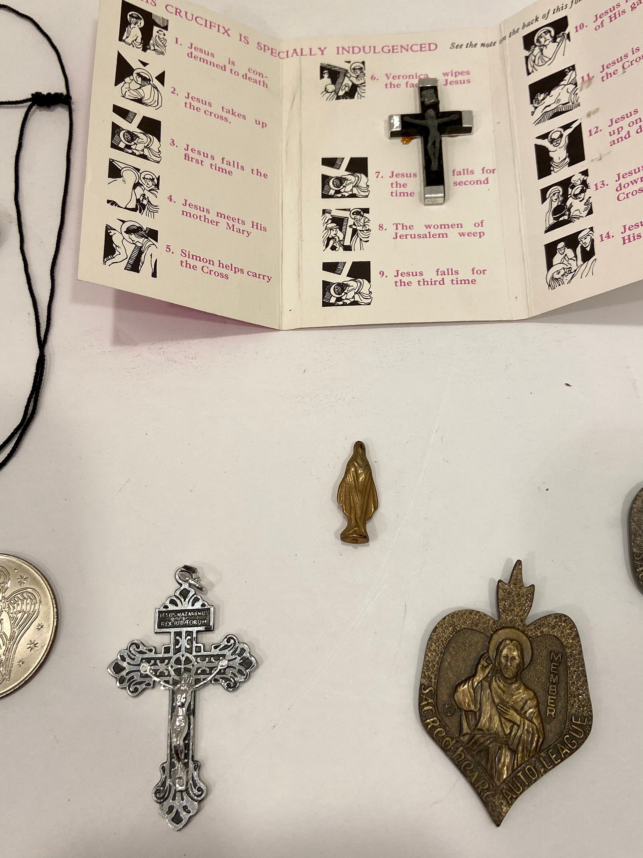 Vintage Religious Items Catholic Prayer Tokens Cross Leather Etsy