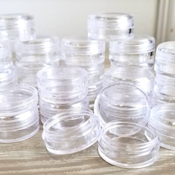 Round Bead Containers 25 pack | Plastic bead containers 1 inch diameter