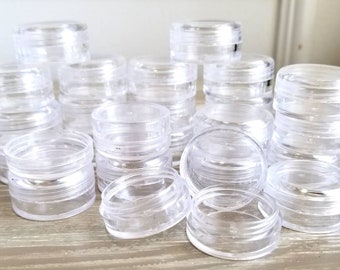 Clear Round Bead Storage Containers: 25-Pack Plastic Organizer | 1 inch, 5mL | CNTRRound-1.0