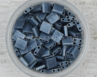 Miyuki Tila Beads TL2001 – Navy Matte Gunmetal Glass Beads