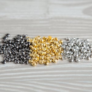 4mm Crimp Covers | 100 Pcs Silver, Gold, & Gunmetal Crimp Bead Covers for Jewelry Making | Knot Covers with FREE SHIPPING