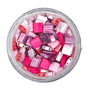 Cuentas de tila rosa / Mezcla de cuentas de tila / HECHIZO DE AMOR / Mezclas de cuentas de tila rosa / Cuentas de tila Miyuki / Cuentas de tila rosa y púrpura / Mezcla de cuentas de San Valentín