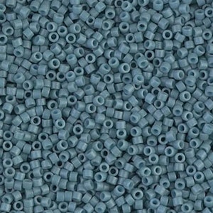 Blue Grey Matte Miyuki Delica Beads 11/0 | COLOR | Wholesale Miyuki Seed Beads for Jewelry Making | D11-0792 | DB0792 Delica Size 11