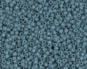 Blue Grey Matte Miyuki Delica Seed Beads 11/0: Jewelry Making Supplies