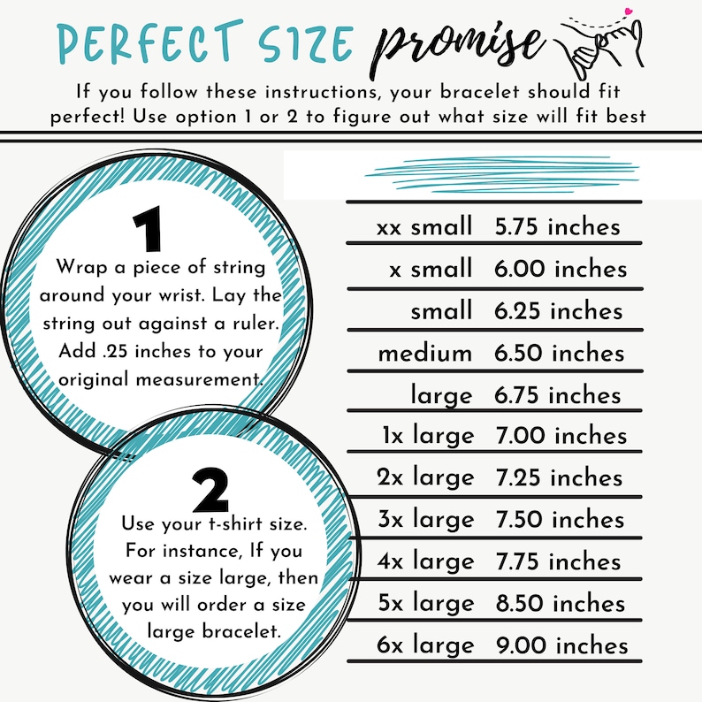 a poster with instructions on how to use the perfect size