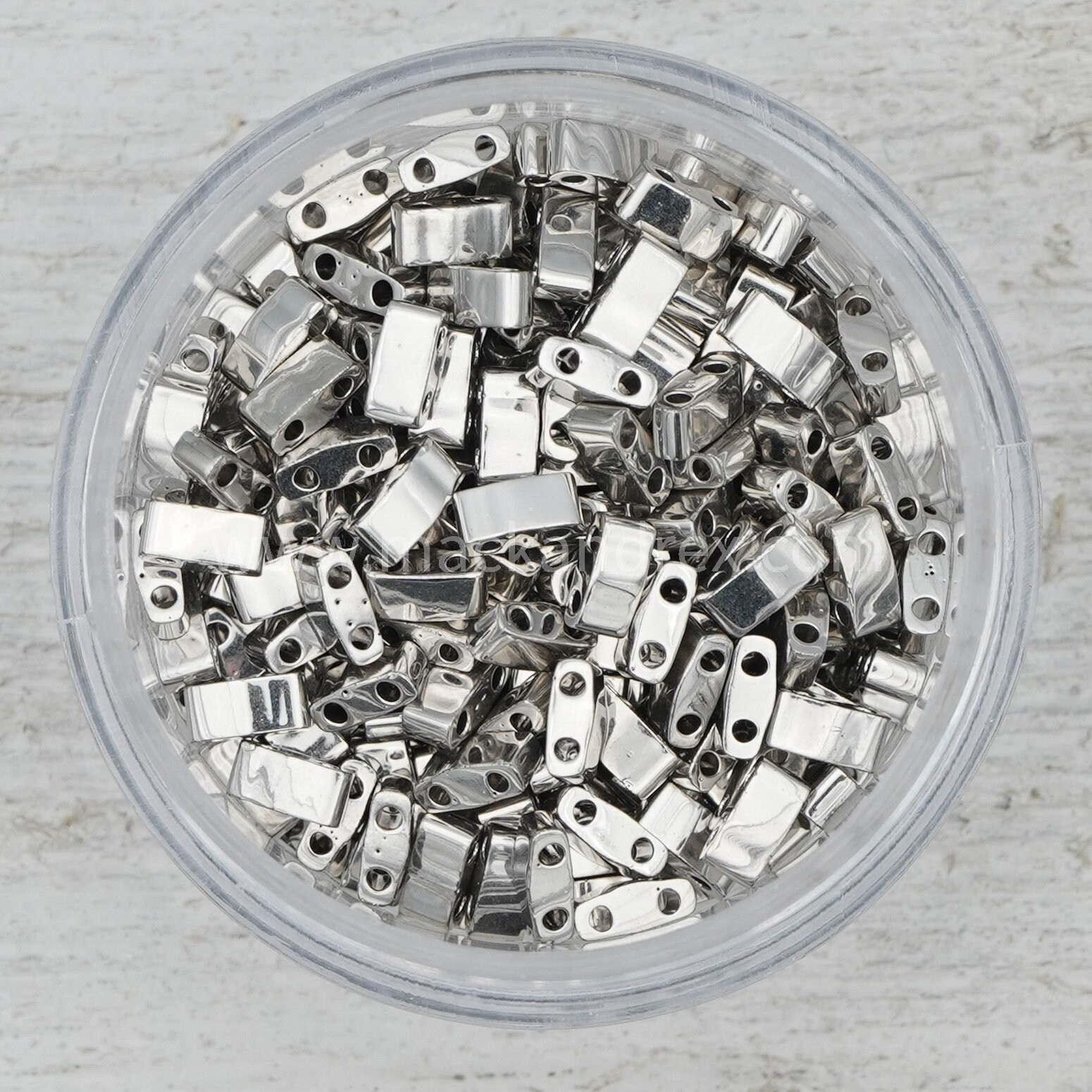 0194 - Silver Plated Metallic Half Tila Beads | Miyuki half tila || M…