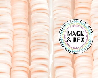 Misty Rose | African Vinyl Beads 6mm BEAUTIFUL Soft AFRICAN Colored VINYL Heishi beads Clay Disc - 16 inch strand