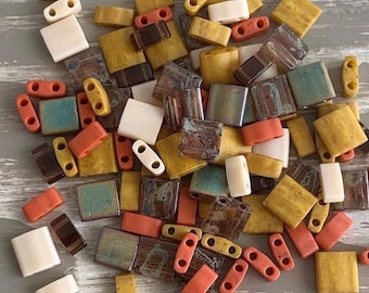 Miyuki Tila Bead Mix | HARVEST | Miyuki Tila Bead mixes | Fall Tila Bead Mixes for Making Bracelets | Miyuki Tila Tiles | Fall Bead Mix