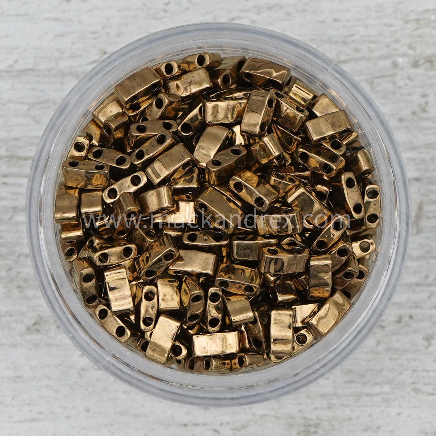 0457 - HTL0457 Golden Bronze Metallic half tila beads | FREE SHIPPING…