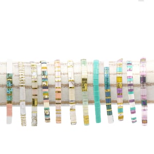 BOHO SUNRISE™ - Tila Bead Bracelet Stack By Mack & Rex | Miyuki Tila Bracelet | Chic Stretchy Bead Bracelets | Minimalist Boho Bracelet