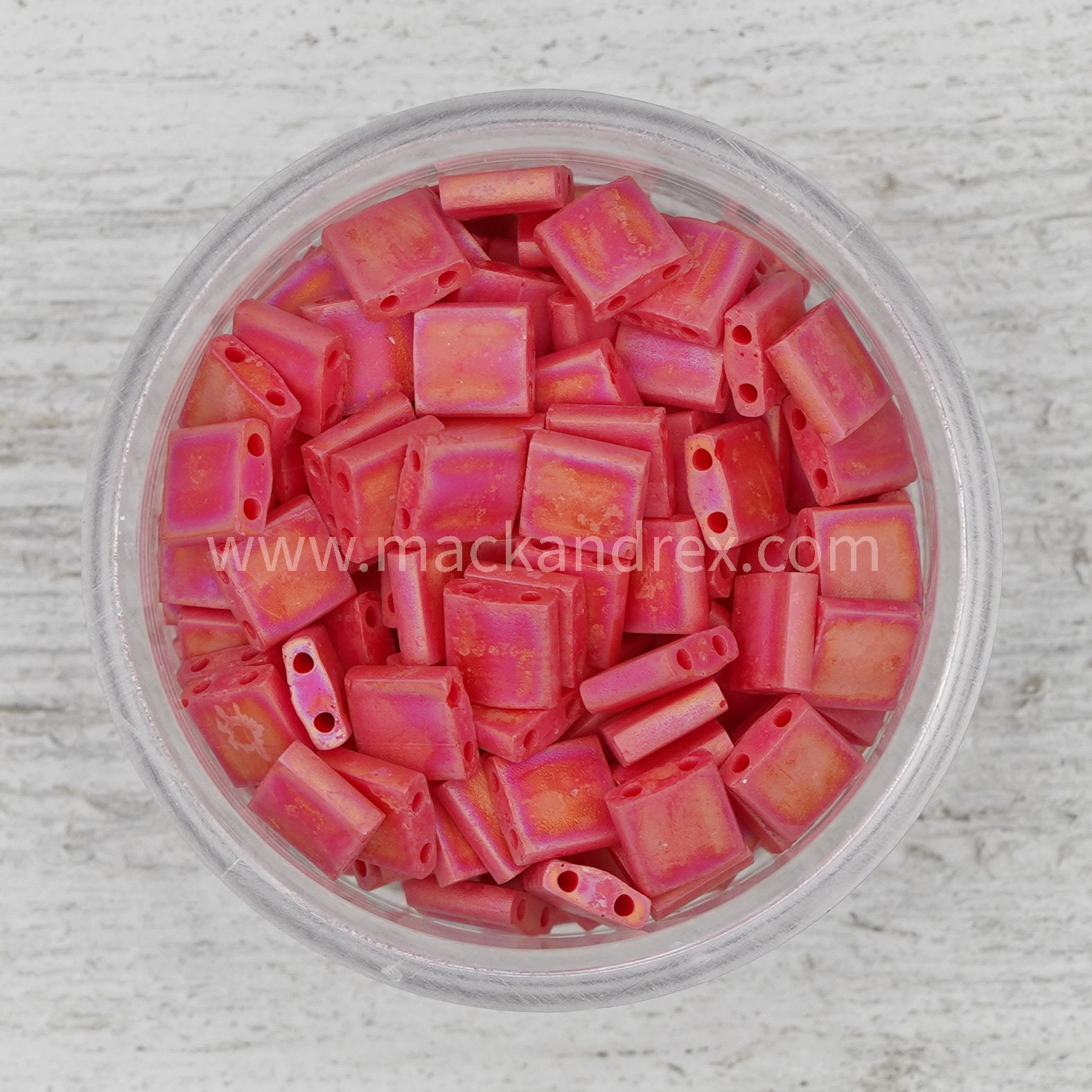 0408FR - Frosted Red/Pink | Miyuki Tila Beads | Whole Tila, Half Tila…