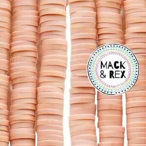 Rosy Brown | | African Vinyl Beads 6mm BEAUTIFUL Soft AFRICAN Colored VINYL Heishi beads Clay Disc - 16 inch strand