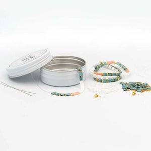 image of the DIY Bracelet Making Kit and some bracelets on a white surface







DIY Bracelet Making Kit | Makes 3 Bracelets | Beaded Bracelet Kit | Tila Bead Bracelet Kit | Jewelry Making Kit | Adults & Kids Craft Beads