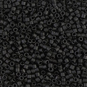 Matte Black 10/0 Delica, DBM0310, Matte Black Delica, Wholesale Delica Beads, Mack and Rex