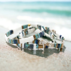 SHORES OF MAINE - Tila Bead Bracelets for Women | Stackable Beaded Bracelets | Beach Bracelets | Stretch Bracelets || Mack and Rex