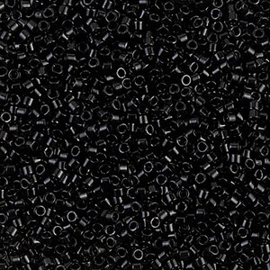 Opaque Black Delica Miyuki Delica Beads 11/0 | DB0010 | Black Miyuki Delica Beads 11/0 | Wholesale Miyuki Seed Beads for Jewelry Making