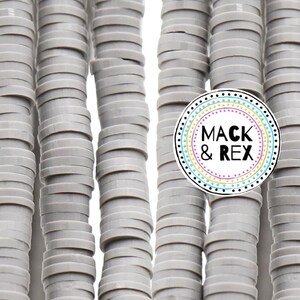 Dark Gray | African Vinyl Beads 6mm BEAUTIFUL Soft AFRICAN Colored VINYL Heishi beads Clay Disc - 16 inch strand