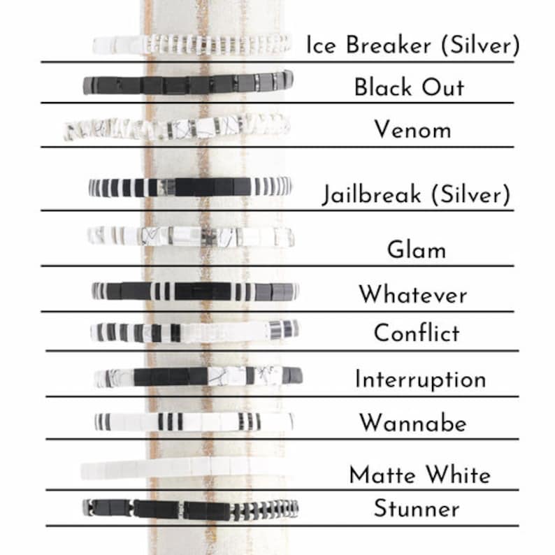 a poster with a bunch of different types of bracelets on a poll








VANILLA BLUSH - Tila Bead Bracelet Stack Set of 3 | Modern Stretch Beaded Bracelets | Waterproof Miyuki Bracelets for Women, Gift for Mates