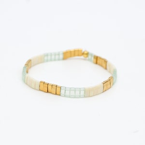 Set Of 3 Mint Green Bracelet Stack Beachy Bracelets, Atlantis Inspired bracelet,Green bead bracelet, bracelets for women image 9