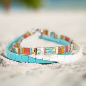 BEACH BUM - Beaded Bracelet for Women | Popular Tila Bead Bracelets for Girls | Boho Bracelets | Colorful Stackable Bracelets || Mack & Rex