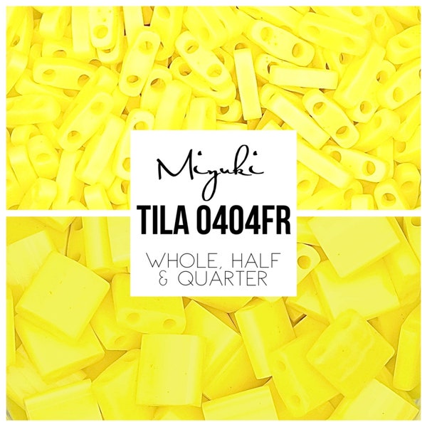 0404FR - Frosted Yellow  | Miyuki Tila Beads | Whole Tila, Half Tila and Quarter Tila | Beads for Bracelet Making | Seed Beads