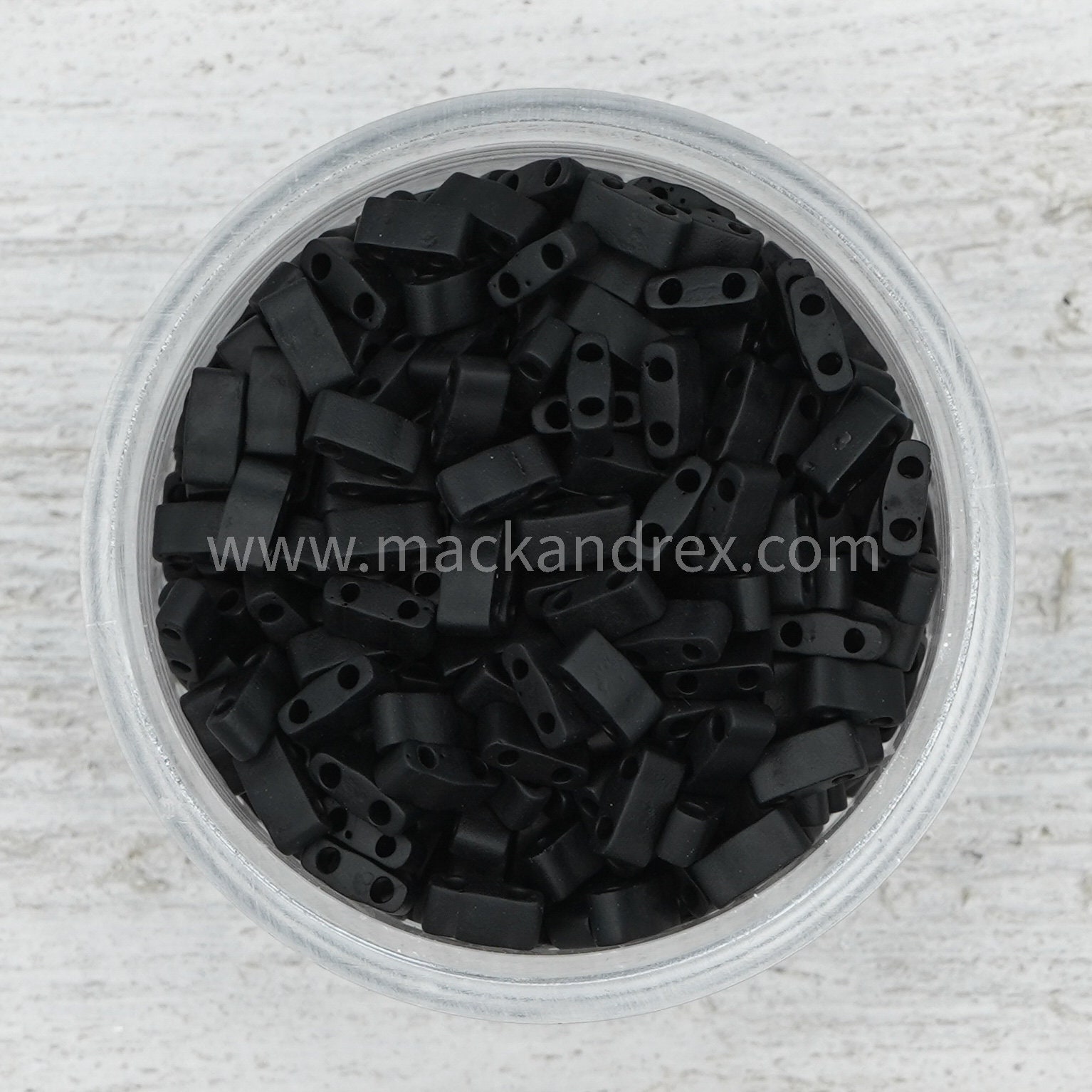 0401F - Matte Black half tila beads | FREE SHIPPING | Mack & Rex