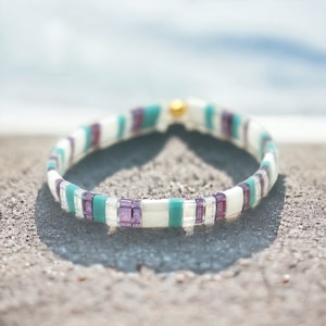 ALEXIS™ Handmade Bracelet | Boho Tila Bead Bracelet | Beaded Stretch Bracelet | Tile Bracelet for Stacking | Mack & Rex High Quality Jewelry