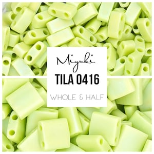 Miyuki Tila Beads TL0416FR- Frosted Kiwi Tila Beads | 10 GRAMS of Tila Beads | Mack and Rex