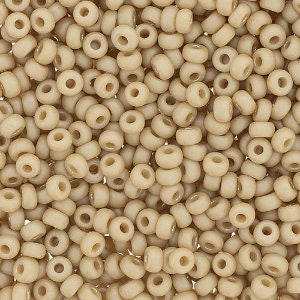 Opaque Matte Glazed Adobe Sand Rainbow 8/0 seed beads - 25 GRAMS | Miyuki Rocaille 8/0 round glass beads || RR8-4691